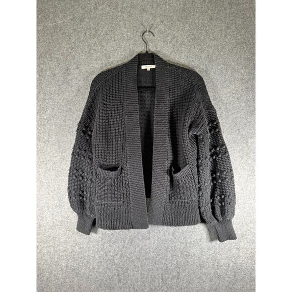 Madewell Sweater Women XS Blackl‎ Bobble Tight Knit Oversized Boho Open Cardigan - Picture 1 of 7